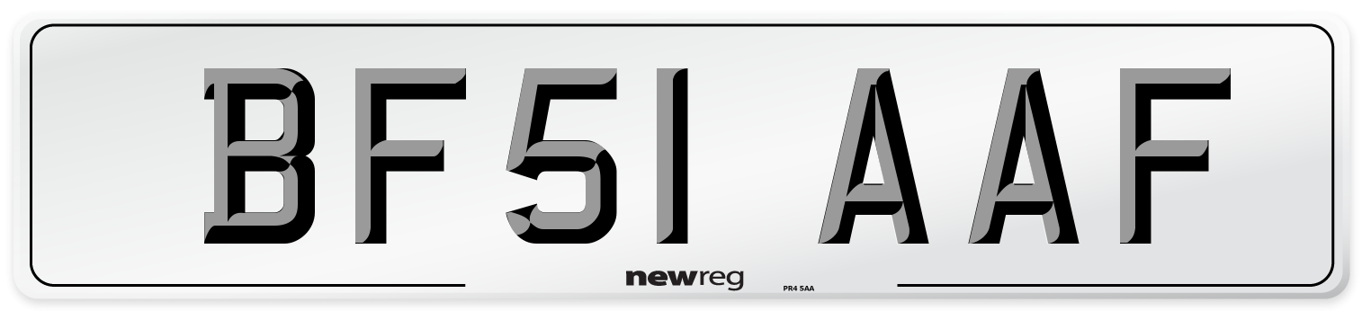 BF51 AAF Number Plate from New Reg